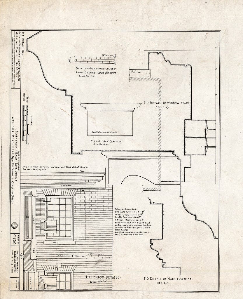 Blueprint HABS Ohio,77-IRA,1- (Sheet 6 of 6) - Jonathan Hale House, Oak Hill Road, Ira, Summit County, OH