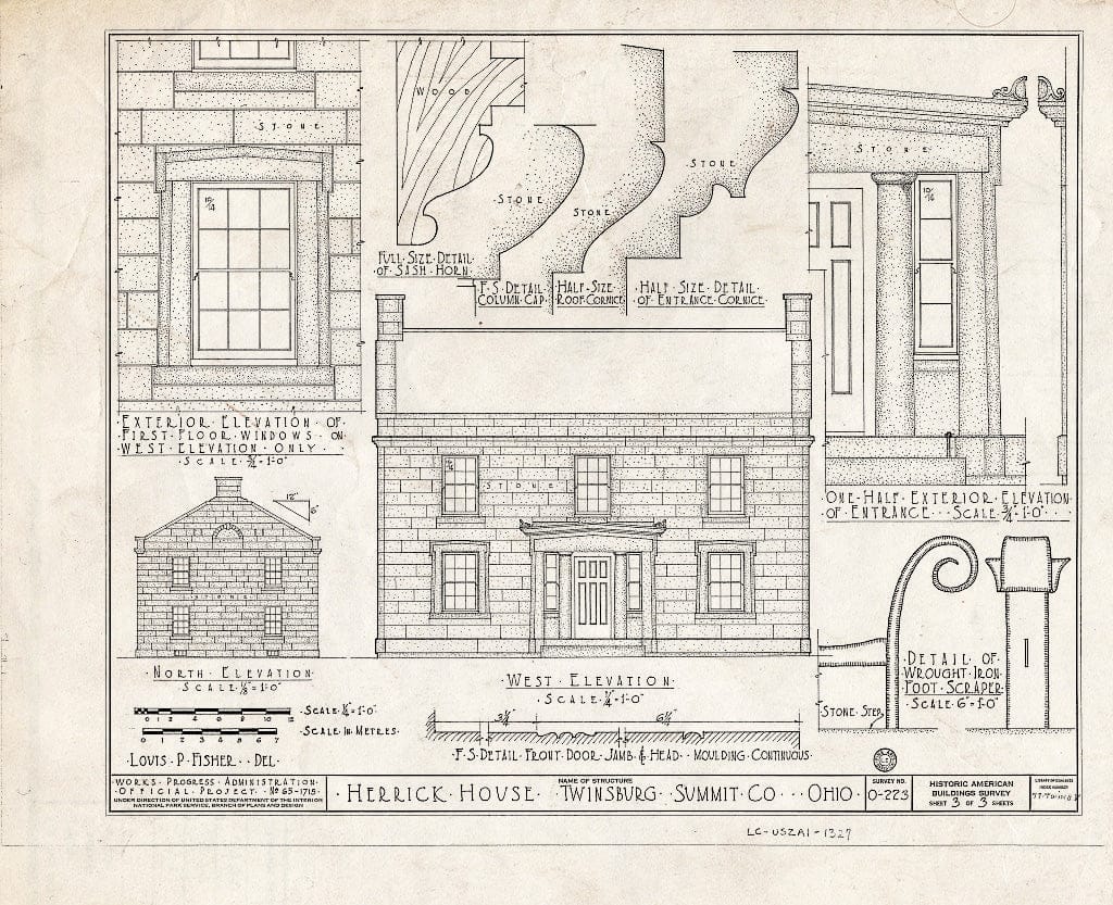 Blueprint HABS Ohio,77-TWINB.V,1- (Sheet 3 of 3) - Herrick House, Route 91, Twinsburg, Summit County, OH