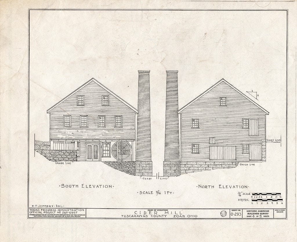 Blueprint HABS Ohio,79-ZOAR,15- (Sheet 4 of 7) - Cider Mill, Planing Mill & Cabinet Shop, Second & Foltz Streets, Zoar, Tuscarawas County, OH