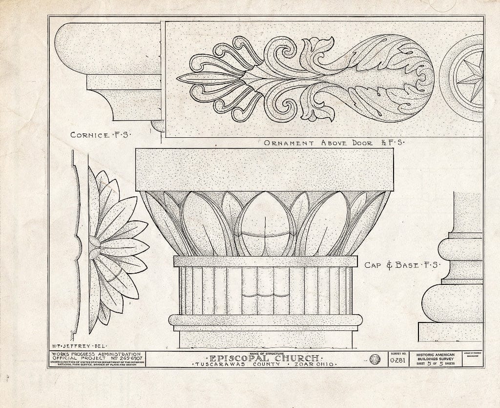 Blueprint HABS Ohio,79-ZOAR,3- (Sheet 5 of 5) - Epsicopal Church, Main Street, Zoar, Tuscarawas County, OH
