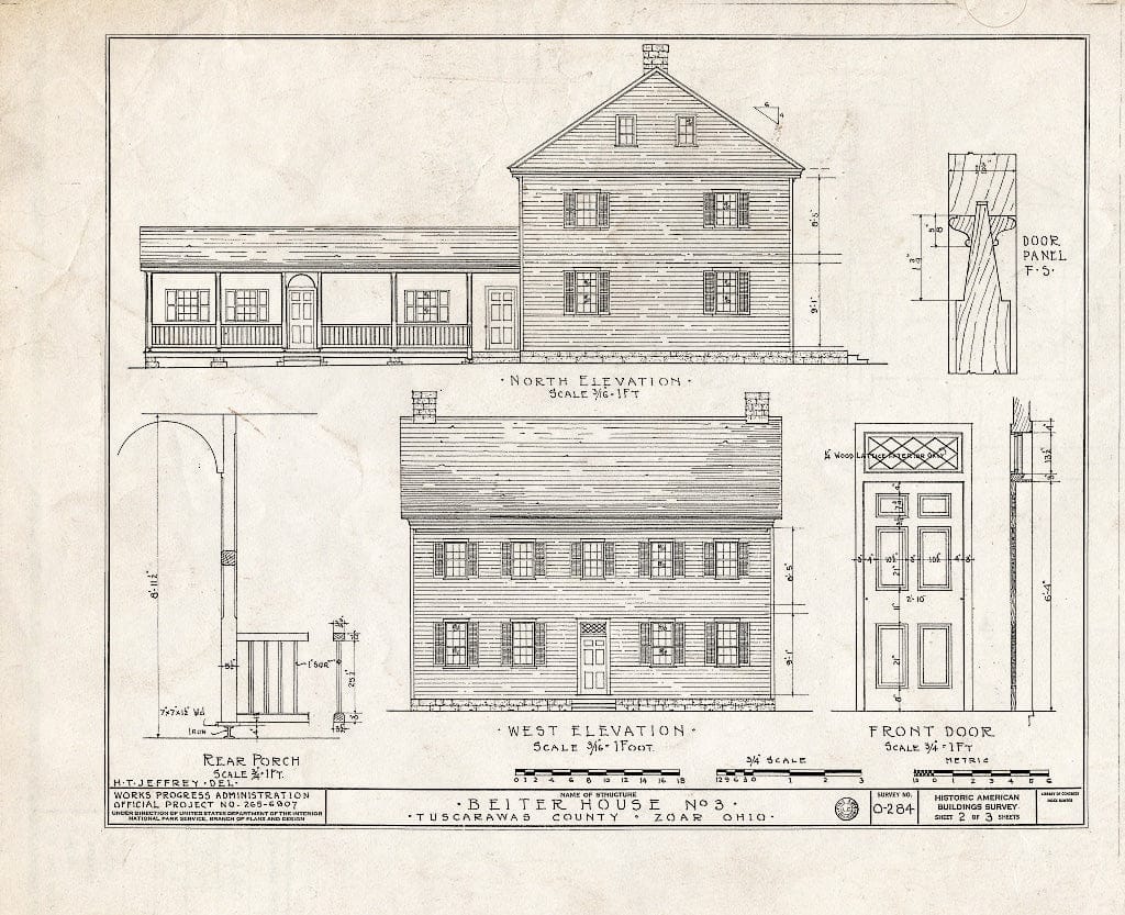 Blueprint HABS Ohio,79-ZOAR,6- (Sheet 2 of 3) - Beiter House Number 3, Fourth & Main Streets, Zoar, Tuscarawas County, OH