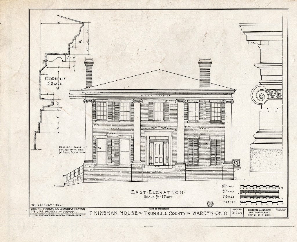 Blueprint HABS Ohio,78-WAR,1- (Sheet 2 of 10) - Judge Frederick Kinsman House, 303 Mahoning Avenue, Warren, Trumbull County, OH