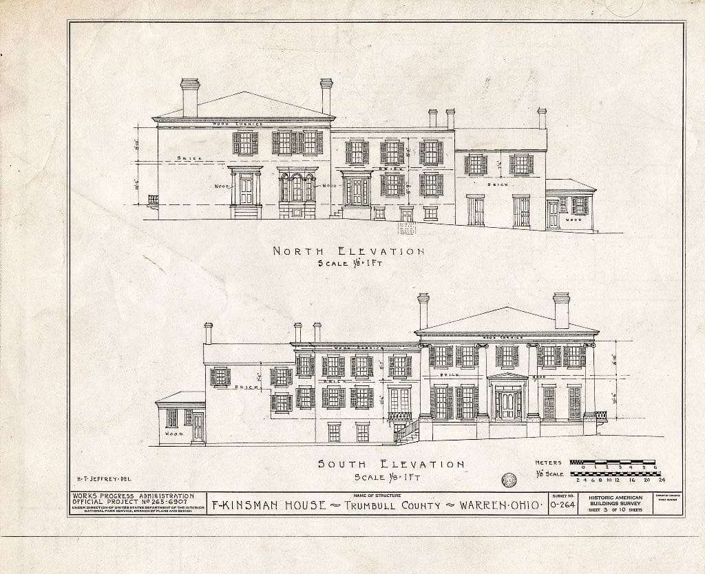 Blueprint HABS Ohio,78-WAR,1- (Sheet 3 of 10) - Judge Frederick Kinsman House, 303 Mahoning Avenue, Warren, Trumbull County, OH