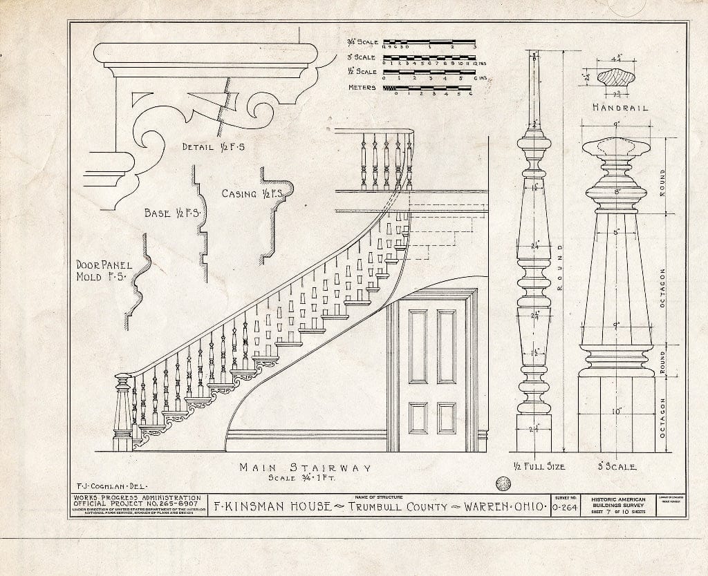 Blueprint HABS Ohio,78-WAR,1- (Sheet 7 of 10) - Judge Frederick Kinsman House, 303 Mahoning Avenue, Warren, Trumbull County, OH