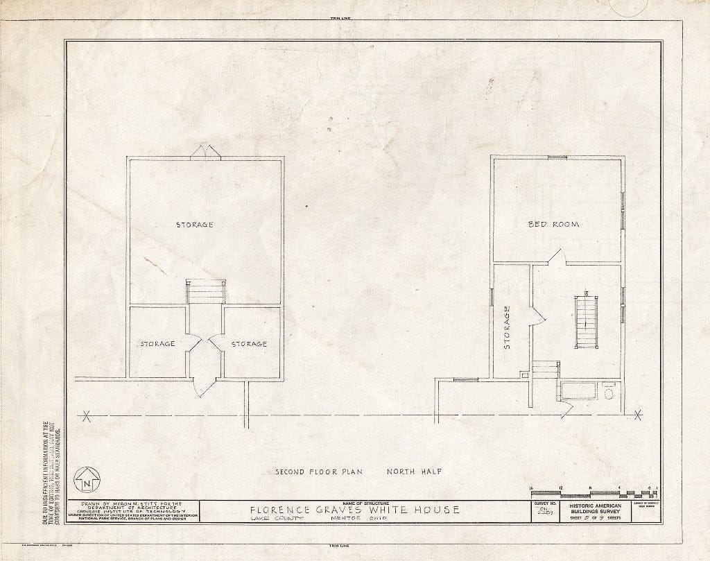 Blueprint HABS Ohio,43-Ment,3- (Sheet 5 of 9) - Florence Graves White House, Mentor Avenue (U.S. Route 20), Mentor, Lake County, OH