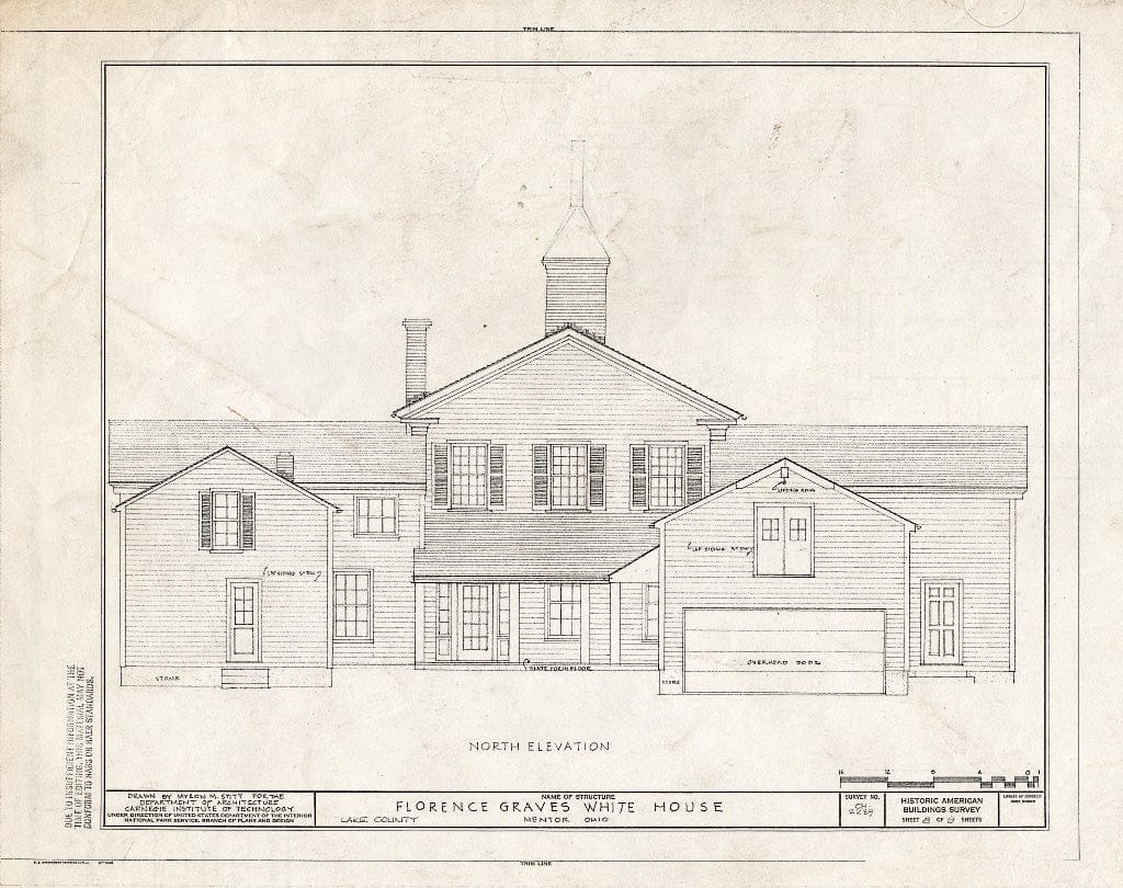 Blueprint HABS Ohio,43-Ment,3- (Sheet 8 of 9) - Florence Graves White House, Mentor Avenue (U.S. Route 20), Mentor, Lake County, OH