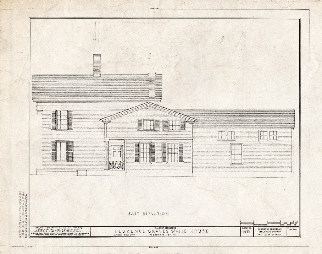 Blueprint HABS Ohio,43-Ment,3- (Sheet 9 of 9) - Florence Graves White House, Mentor Avenue (U.S. Route 20), Mentor, Lake County, OH