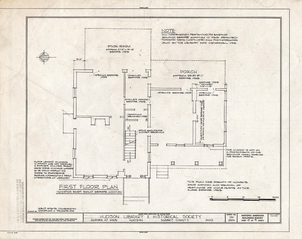 Blueprint HABS Ohio,77-HUD,5- (Sheet 5 of 9) - Hudson Library & Historical Society, 49 East Main Street, Hudson, Summit County, OH