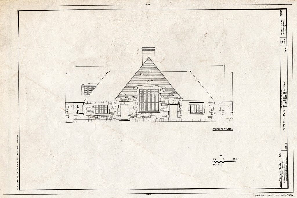 Blueprint HABS Ohio,77-AKRO,4A- (Sheet 5 of 9) - Elizabeth Park Pavilion, Stuber & East North Street, Akron, Summit County, OH