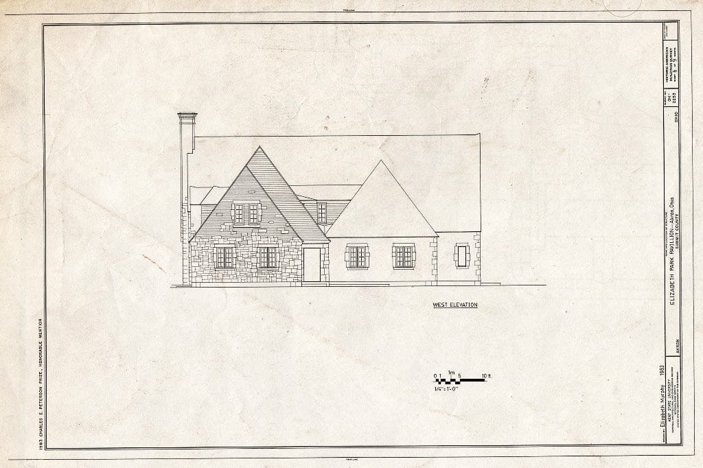 Blueprint HABS Ohio,77-AKRO,4A- (Sheet 6 of 9) - Elizabeth Park Pavilion, Stuber & East North Street, Akron, Summit County, OH