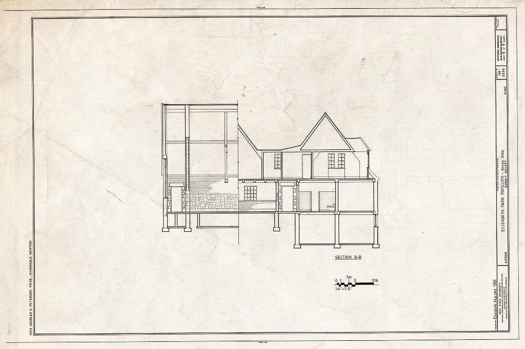 Blueprint HABS Ohio,77-AKRO,4A- (Sheet 9 of 9) - Elizabeth Park Pavilion, Stuber & East North Street, Akron, Summit County, OH