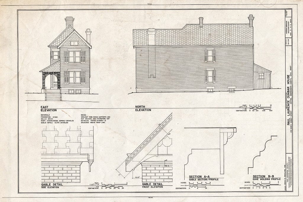 Blueprint HABS Ohio,57-DAYT,4- (Sheet 3 of 5) - Paul Laurence Dunbar House, 219 North Summit Street, Dayton, Montgomery County, OH