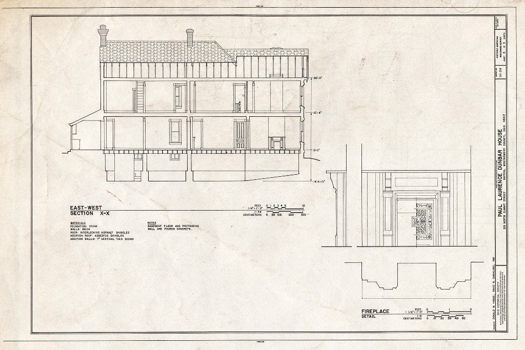 Blueprint HABS Ohio,57-DAYT,4- (Sheet 5 of 5) - Paul Laurence Dunbar House, 219 North Summit Street, Dayton, Montgomery County, OH