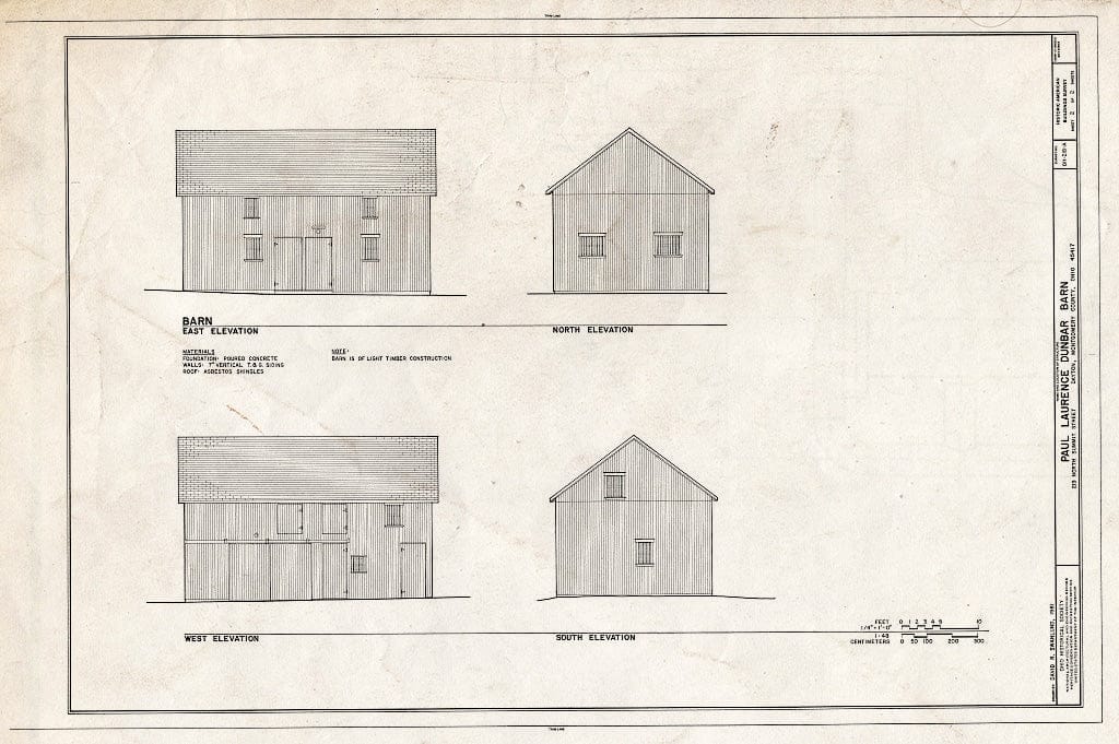 Blueprint HABS Ohio,57-DAYT,4A- (Sheet 2 of 2) - Paul Laurence Dunbar Barn, 219 North Summit Street, Dayton, Montgomery County, OH