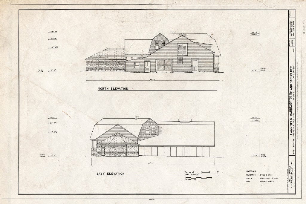 Blueprint HABS Ohio,43-Ment,2A- (Sheet 4 of 5) - Lawnfield, Carriage House & Gasholder, 8095 Mentor Avenue (U.S. Route 20), Mentor, Lake County, OH