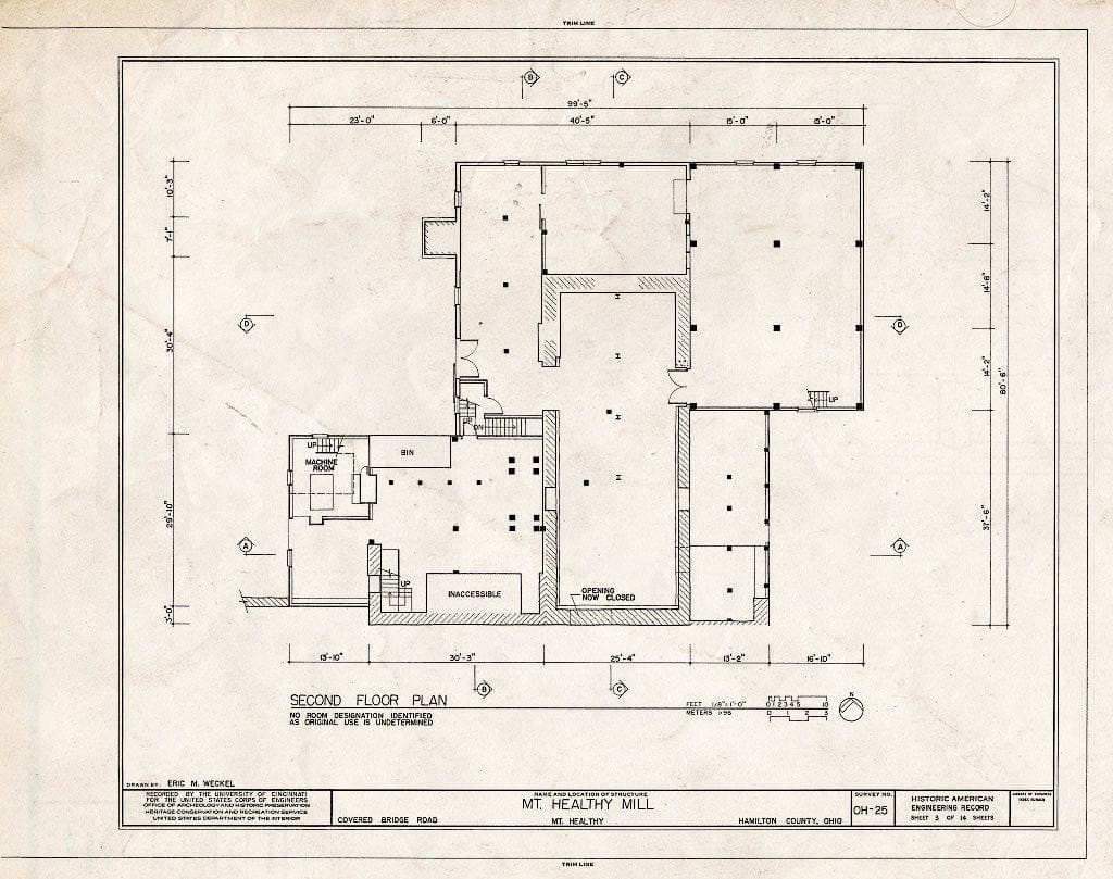 Blueprint HAER Ohio,31-MOUH,1- (Sheet 3 of 14) - Mount Healthy Mill, Covered Bridge Road, Mount Healthy, Hamilton County, OH