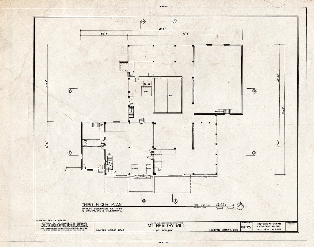 Blueprint HAER Ohio,31-MOUH,1- (Sheet 4 of 14) - Mount Healthy Mill, Covered Bridge Road, Mount Healthy, Hamilton County, OH