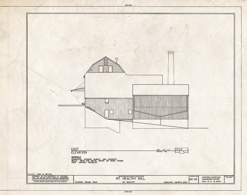 Blueprint HAER Ohio,31-MOUH,1- (Sheet 10 of 14) - Mount Healthy Mill, Covered Bridge Road, Mount Healthy, Hamilton County, OH