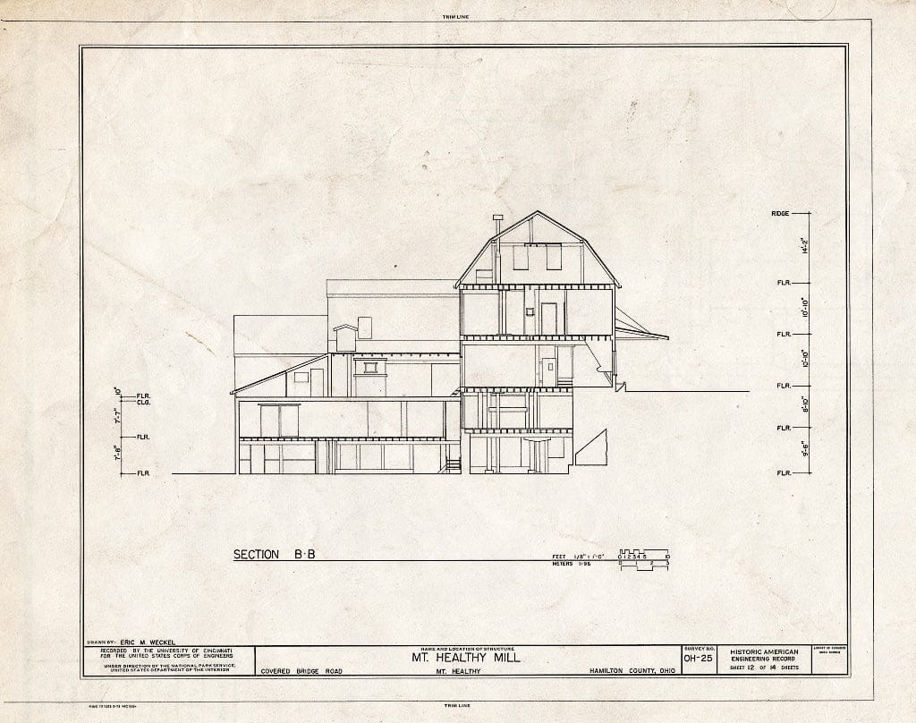 Blueprint HAER Ohio,31-MOUH,1- (Sheet 12 of 14) - Mount Healthy Mill, Covered Bridge Road, Mount Healthy, Hamilton County, OH