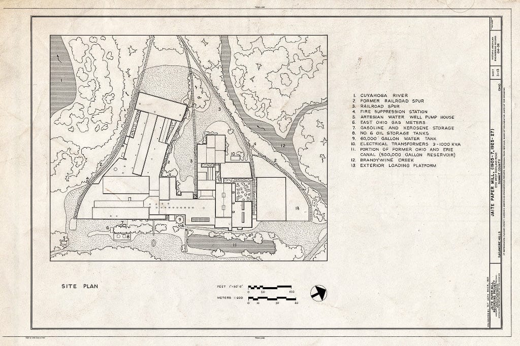 Blueprint HAER Ohio,77-SAGHI,1- (Sheet 3 of 13) - Jaite Paper Mill, 1200 West Highland Road, Sagamore Hills, Summit County, OH