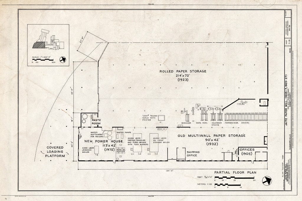 Blueprint HAER Ohio,77-SAGHI,1- (Sheet 7 of 13) - Jaite Paper Mill, 1200 West Highland Road, Sagamore Hills, Summit County, OH