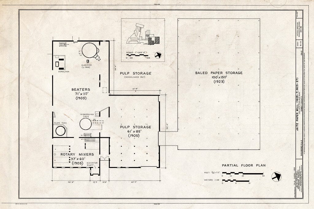 Blueprint HAER Ohio,77-SAGHI,1- (Sheet 9 of 13) - Jaite Paper Mill, 1200 West Highland Road, Sagamore Hills, Summit County, OH