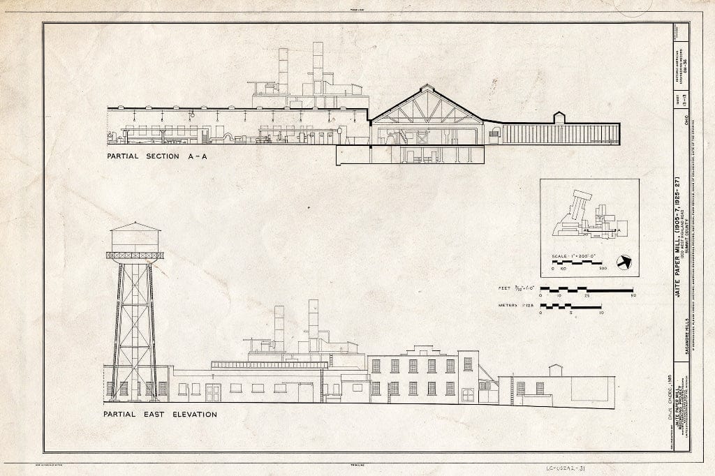 Blueprint HAER Ohio,77-SAGHI,1- (Sheet 13 of 13) - Jaite Paper Mill, 1200 West Highland Road, Sagamore Hills, Summit County, OH