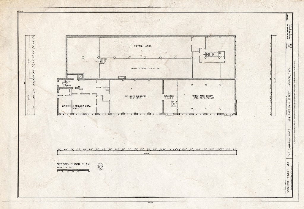Blueprint HABS Ohio,40-Jack,1- (Sheet 2 of 4) - Cambrian Hotel, 254 East Main Street, Jackson, Jackson County, OH