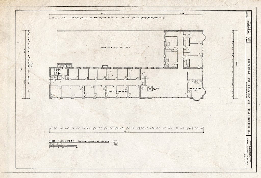 Blueprint HABS Ohio,40-Jack,1- (Sheet 3 of 4) - Cambrian Hotel, 254 East Main Street, Jackson, Jackson County, OH