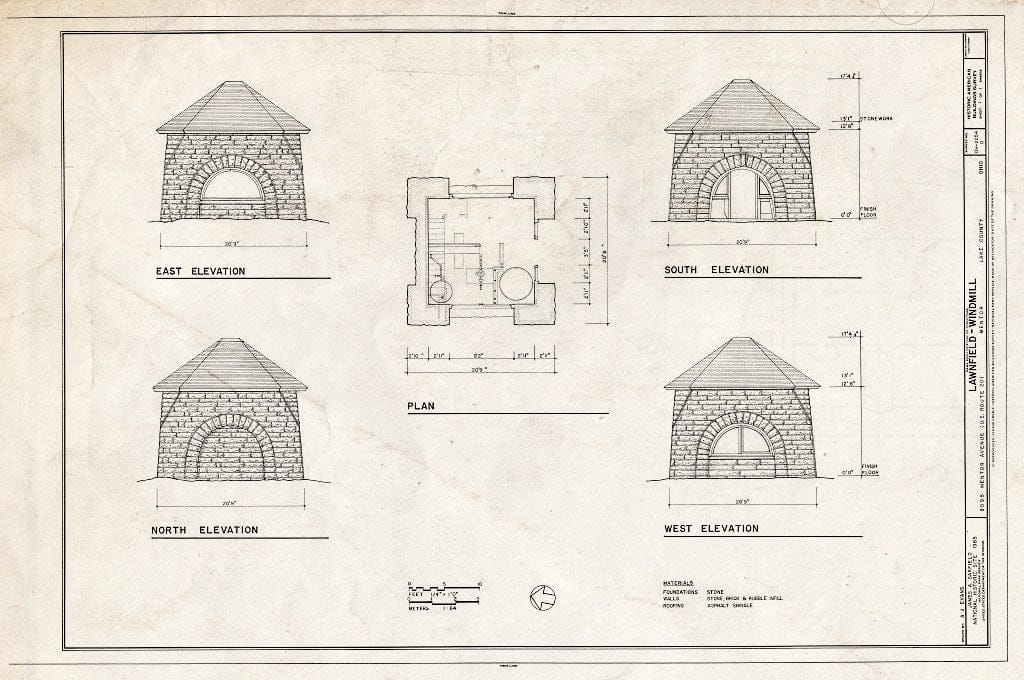 Blueprint HABS Ohio,43-Ment,2D- (Sheet 1 of 1) - Lawnfield, Windmill, 8095 Mentor Avenue (U.S. Route 20), Mentor, Lake County, OH