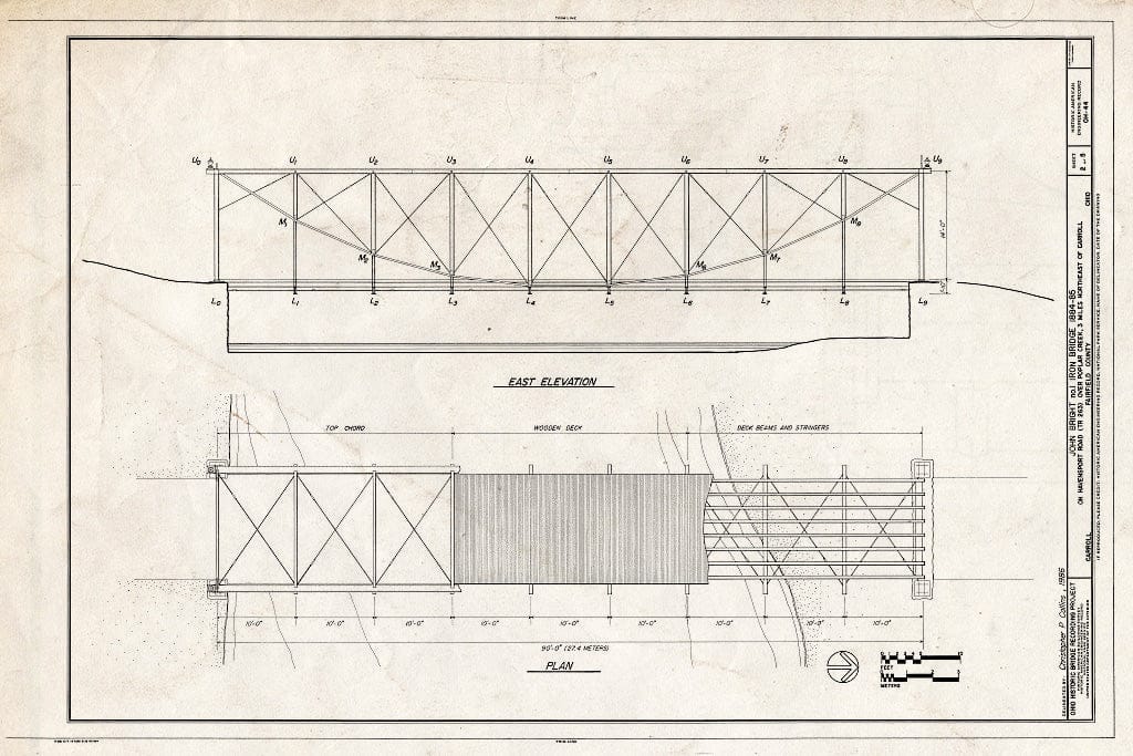 Blueprint HAER Ohio,23-CAR.V,1- (Sheet 2 of 5) - John Bright No. 1 Iron Bridge, Spanning Poplar Creek at Havenport Road (TR 263), Carroll, Fairfield County, OH