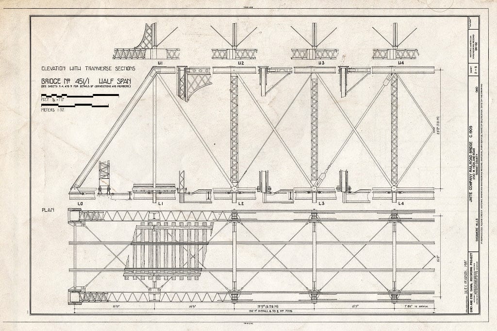 Blueprint HAER Ohio,77-SAGHI,2- (Sheet 2 of 5) - Jaite Company Railroad Bridge, 1200 West Highland Road, Sagamore Hills, Summit County, OH