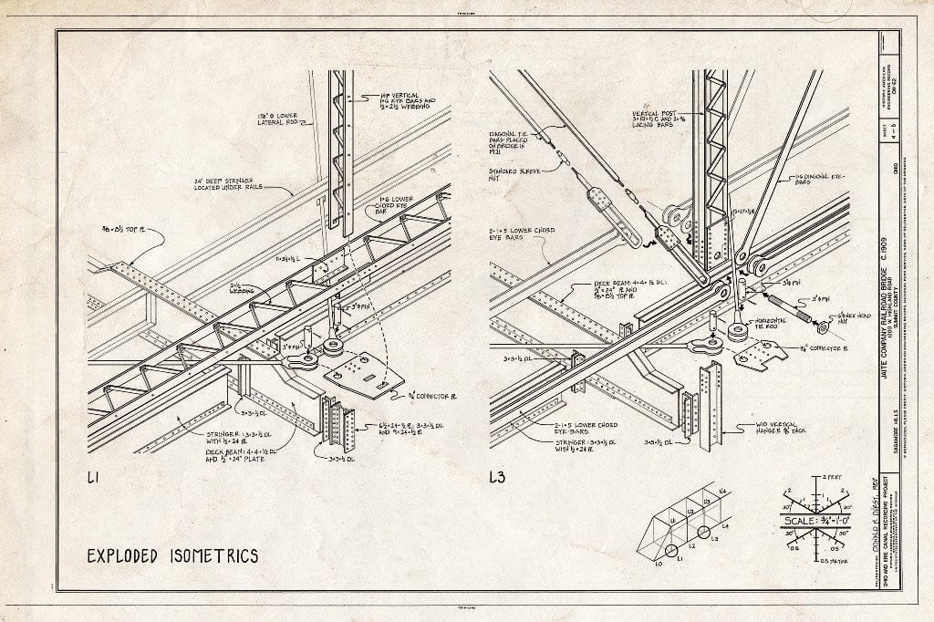 Blueprint HAER Ohio,77-SAGHI,2- (Sheet 4 of 5) - Jaite Company Railroad Bridge, 1200 West Highland Road, Sagamore Hills, Summit County, OH
