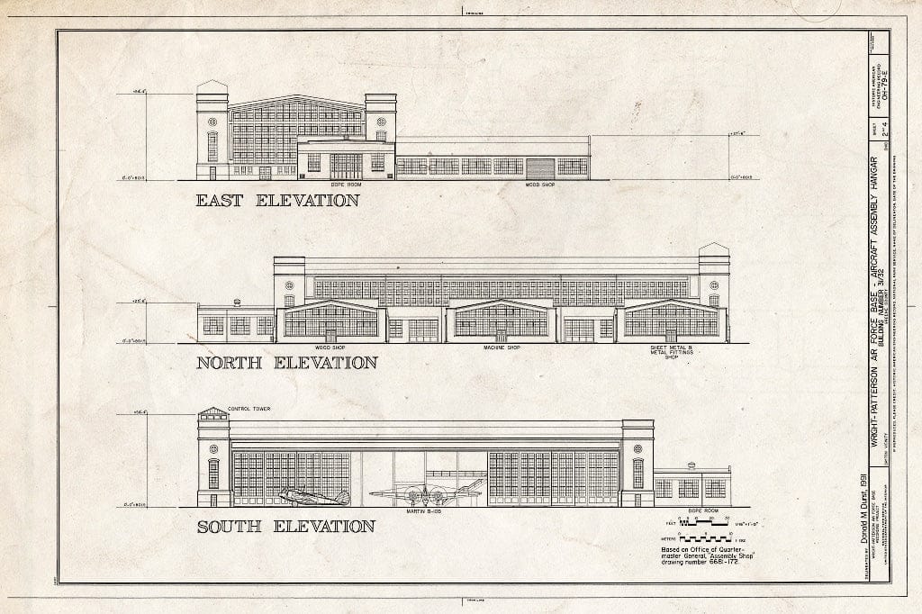 Blueprint HAER Ohio,29-DAYT.V,1E- (Sheet 2 of 4) - Wright-Patterson Air Force Base, Area B, Building No. 31, Aircraft Assembly Hangar, Dayton, Montgomery County, OH