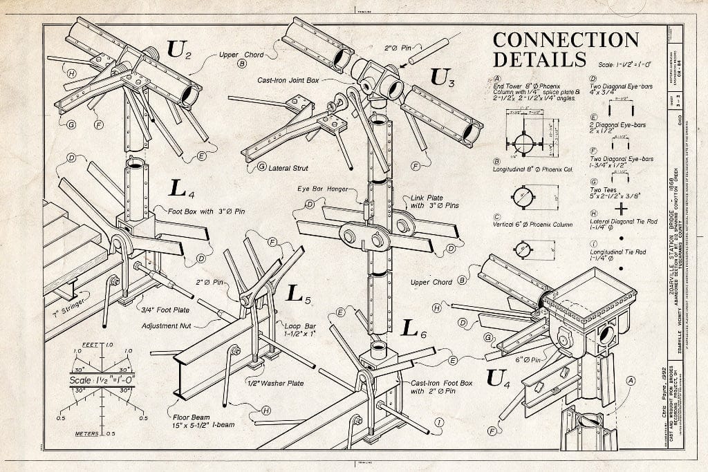 Blueprint HAER Ohio,79-ZOARV.V,1- (Sheet 3 of 3) - Zoarville Station Bridge, Abandoned Section of Route 212 Span Conotton Creek, Zoarville, Tuscarawas County, OH