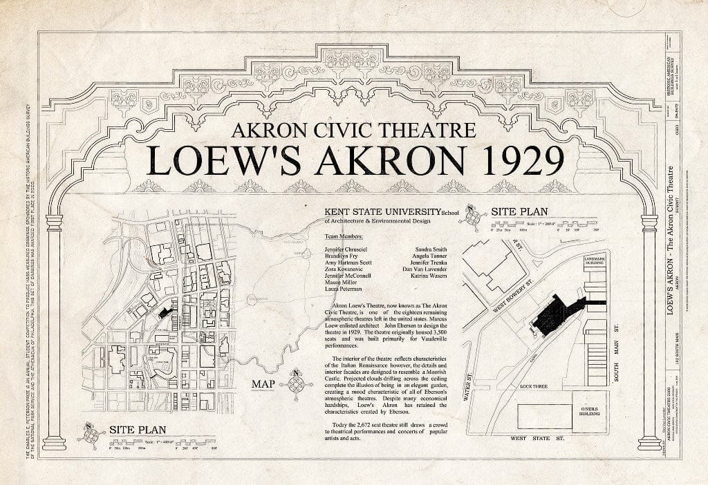 Blueprint HABS Ohio,77-AKRO,9- (Sheet 1 of 11) - Loew's Akron, 182 South Main Street, Akron, Summit County, OH