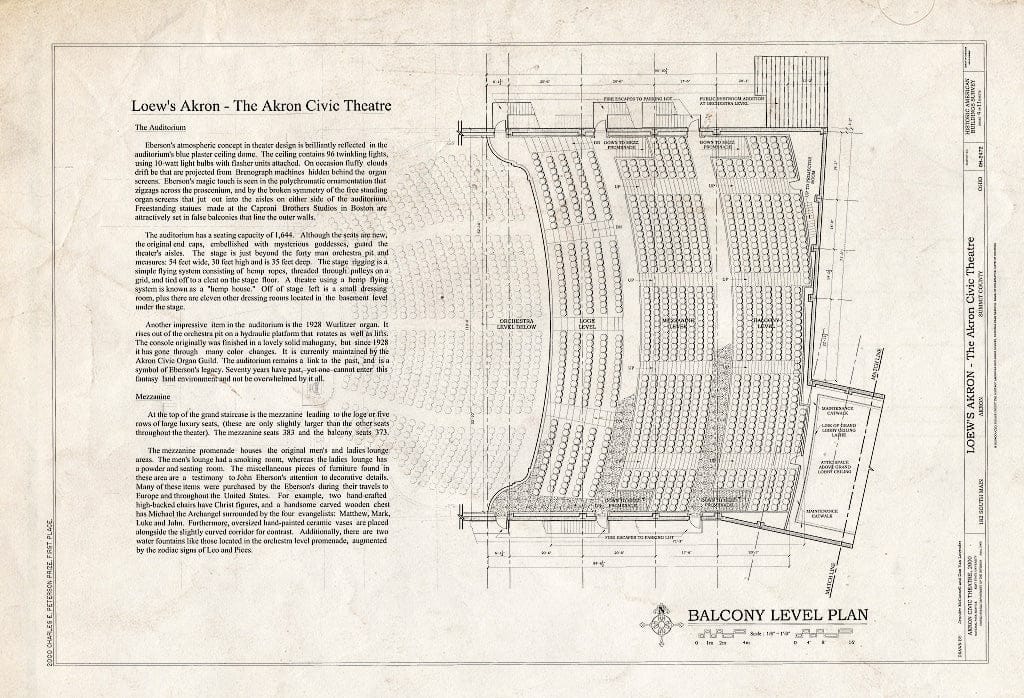 Blueprint HABS Ohio,77-AKRO,9- (Sheet 4 of 11) - Loew's Akron, 182 South Main Street, Akron, Summit County, OH