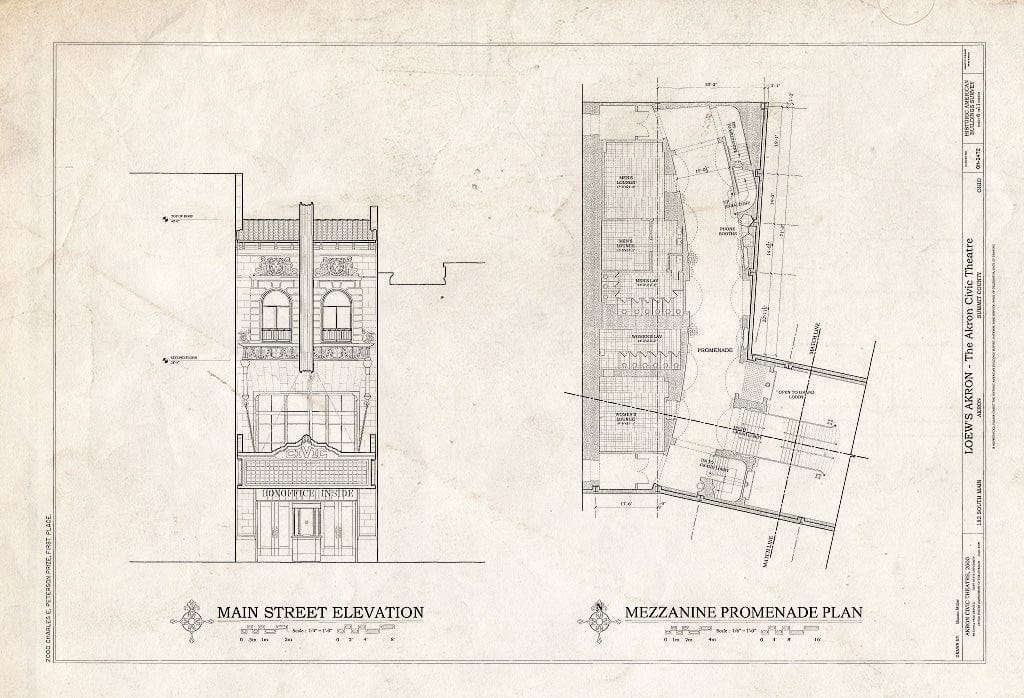 Blueprint HABS Ohio,77-AKRO,9- (Sheet 6 of 11) - Loew's Akron, 182 South Main Street, Akron, Summit County, OH
