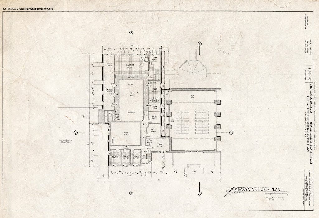 Blueprint HABS OH-2476 (Sheet 5 of 13) - St. Paul Episcopal Church of East Cleveland, 15837 Euclid Avenue, East Cleveland, Cuyahoga County, OH