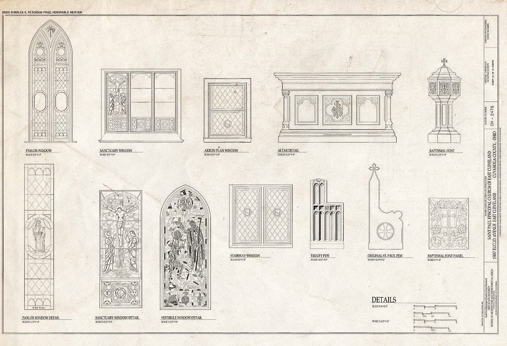 Blueprint HABS OH-2476 (Sheet 12 of 13) - St. Paul Episcopal Church of East Cleveland, 15837 Euclid Avenue, East Cleveland, Cuyahoga County, OH