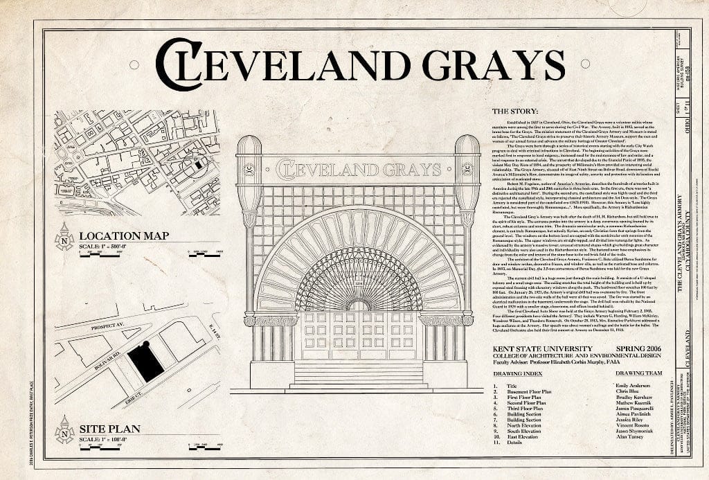 Blueprint Statement of Significance - Cleveland Grays Armory, 1234 Bolivar Road, Cleveland, Cuyahoga County, OH