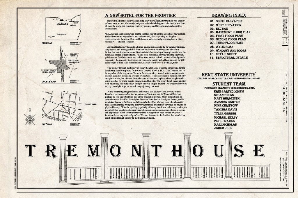 Blueprint Statement of Significance - Tremont House, 101 East Main Street, Bellevue, Huron County, OH
