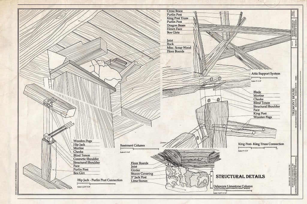 Blueprint Structural Details - Tremont House, 101 East Main Street, Bellevue, Huron County, OH