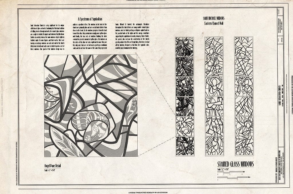 Blueprint Stained Glass Windows - Saint Sebastian Church, 476 Mull Avenue, Akron, Summit County, OH