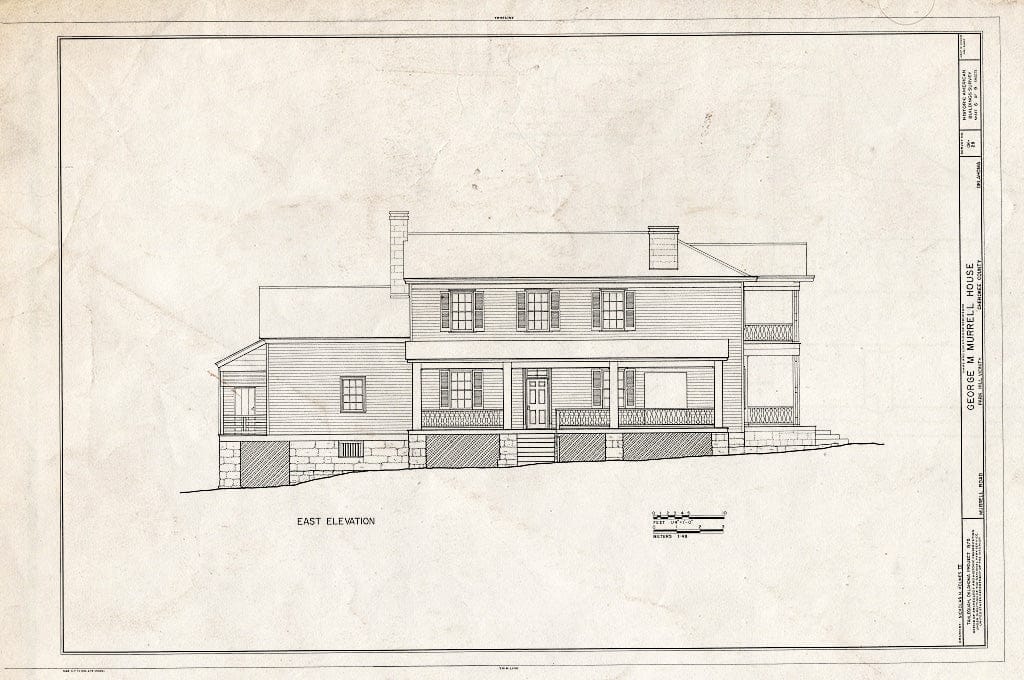 Blueprint HABS OKLA,11-Parhi.V,2- (Sheet 6 of 9) - George M. Murrell House, Murrell Road, at Junction of Willis Road, Park Hill, Cherokee County, OK