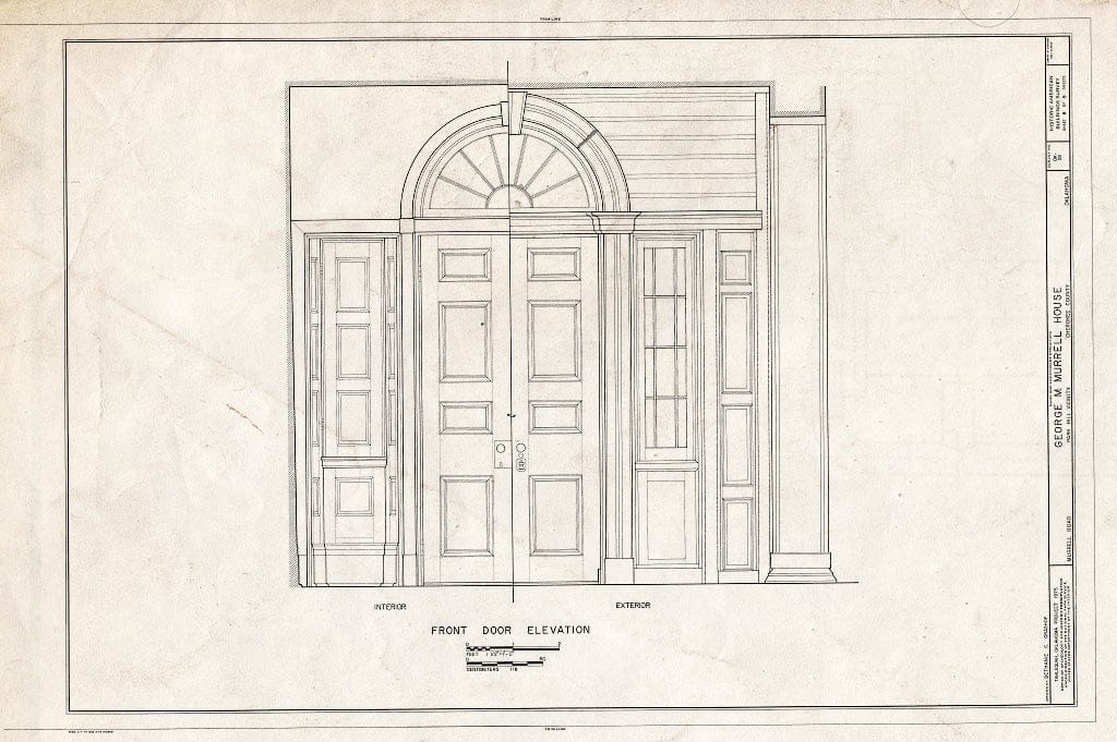 Blueprint HABS OKLA,11-Parhi.V,2- (Sheet 8 of 9) - George M. Murrell House, Murrell Road, at Junction of Willis Road, Park Hill, Cherokee County, OK