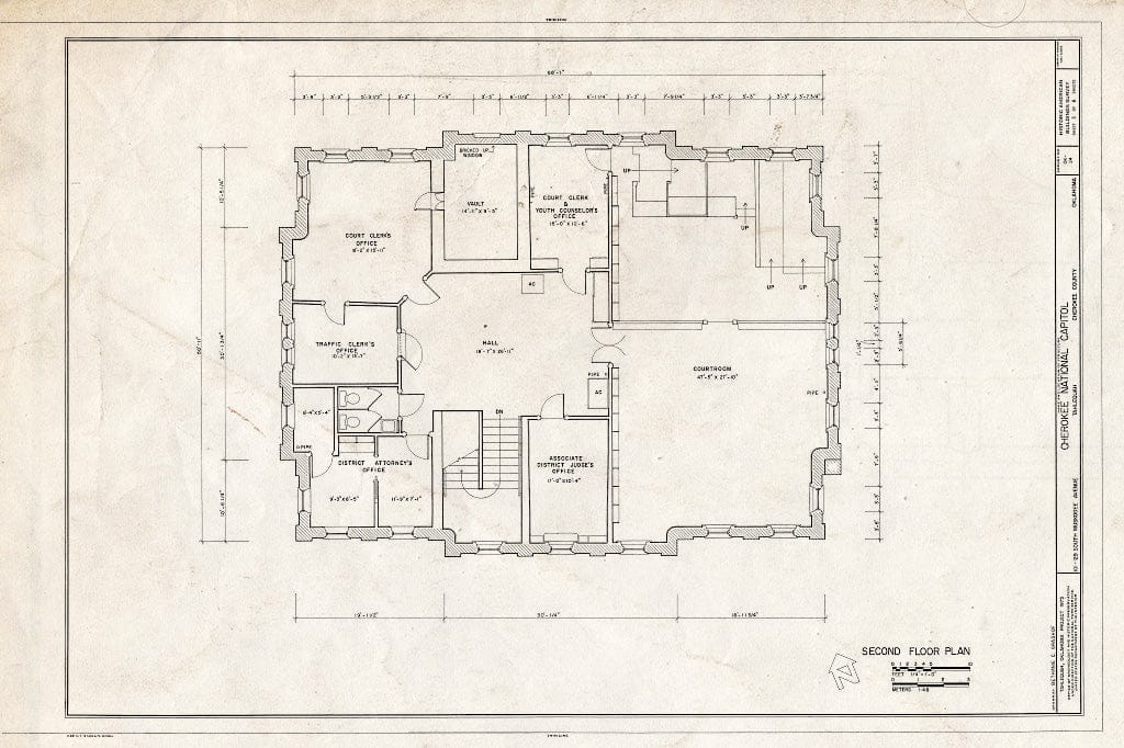 Blueprint HABS OKLA,11-TAHL,2- (Sheet 3 of 6) - Cherokee National Capitol Building, 101-29 South Muskogee Avenue, Tahlequah, Cherokee County, OK