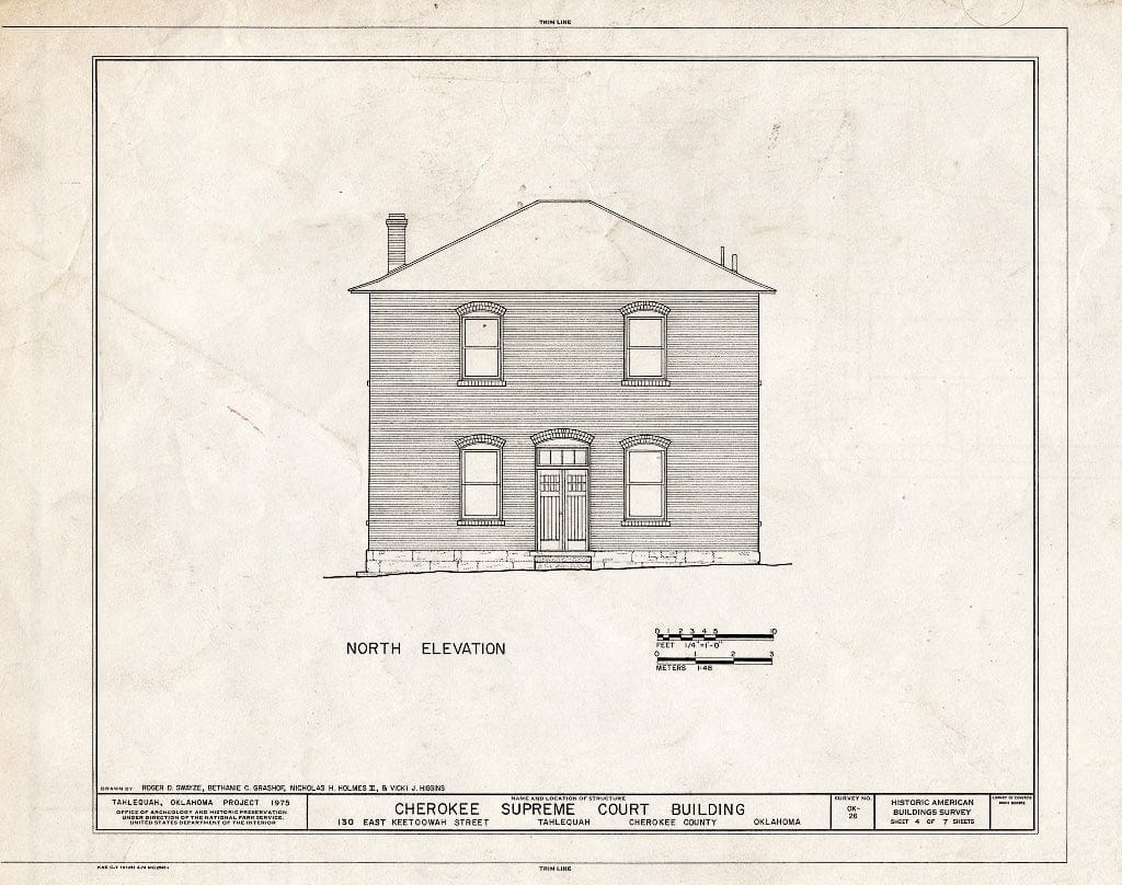 Blueprint HABS OKLA,11-TAHL,3- (Sheet 4 of 7) - Cherokee Supreme Court Building, 130 East Keetoowah Street, Tahlequah, Cherokee County, OK