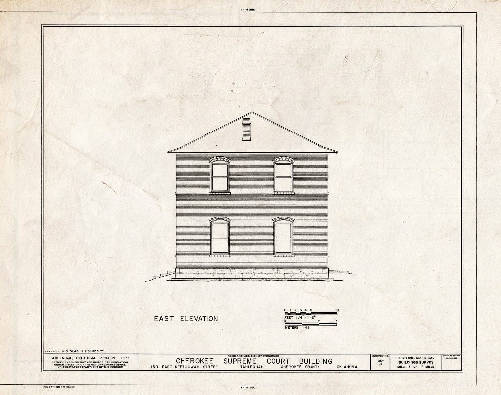 Blueprint HABS OKLA,11-TAHL,3- (Sheet 5 of 7) - Cherokee Supreme Court Building, 130 East Keetoowah Street, Tahlequah, Cherokee County, OK