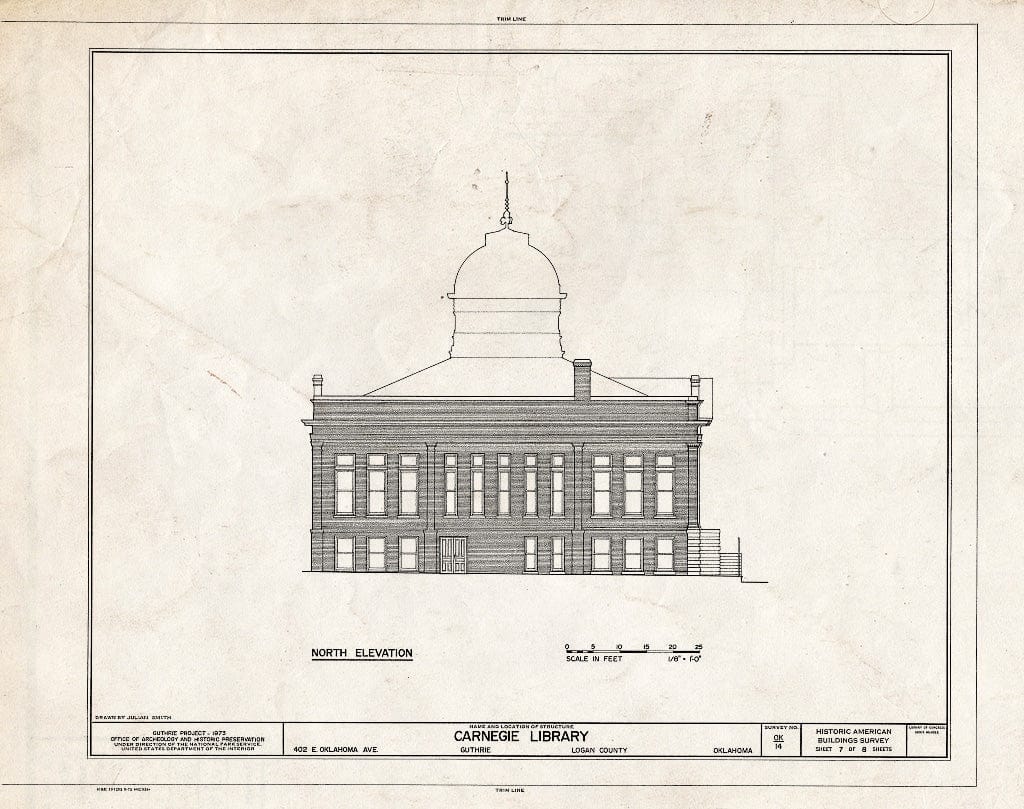 Blueprint HABS OKLA,42-Guth,1D- (Sheet 7 of 8) - Carnegie Library, 402 East Oklahoma Avenue, Guthrie, Logan County, OK